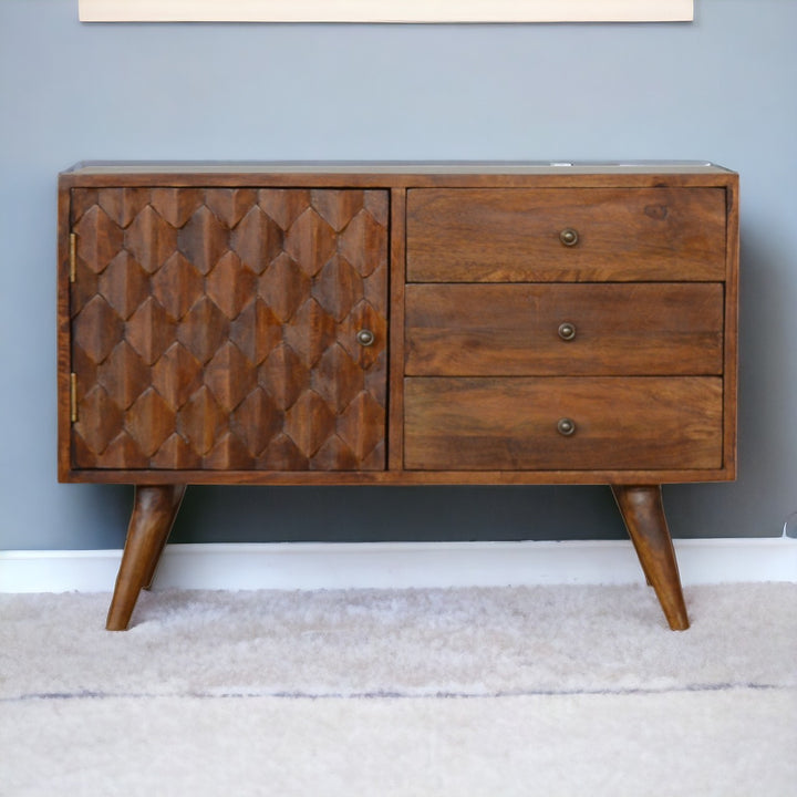 Carved Chestnut Sideboard