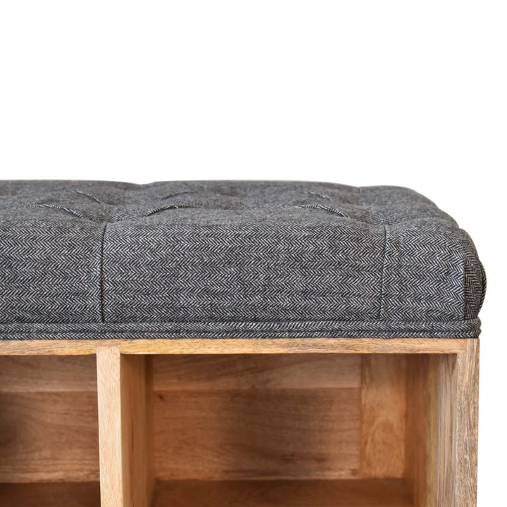 Mini Black Shoe Storage Footstool