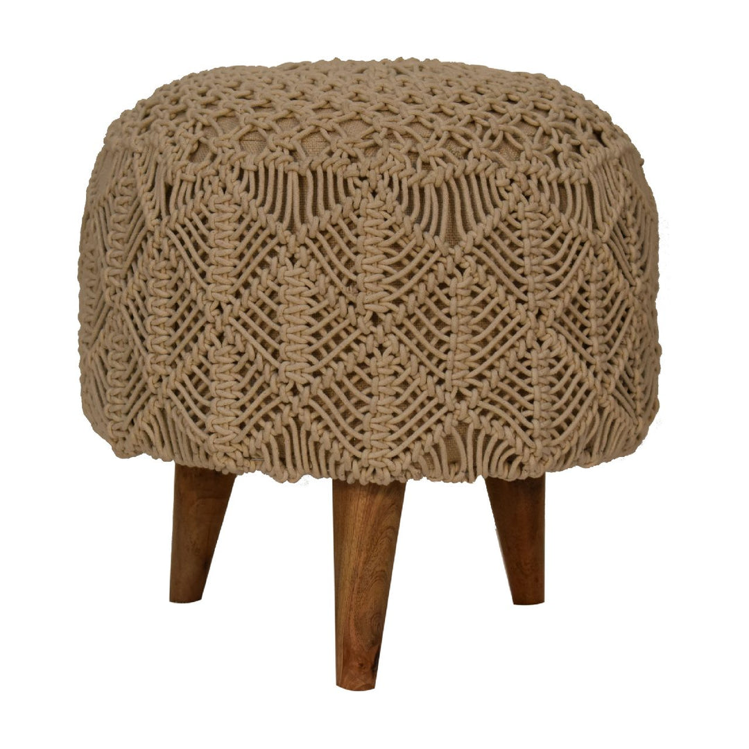 Crotchet Beige Footstool