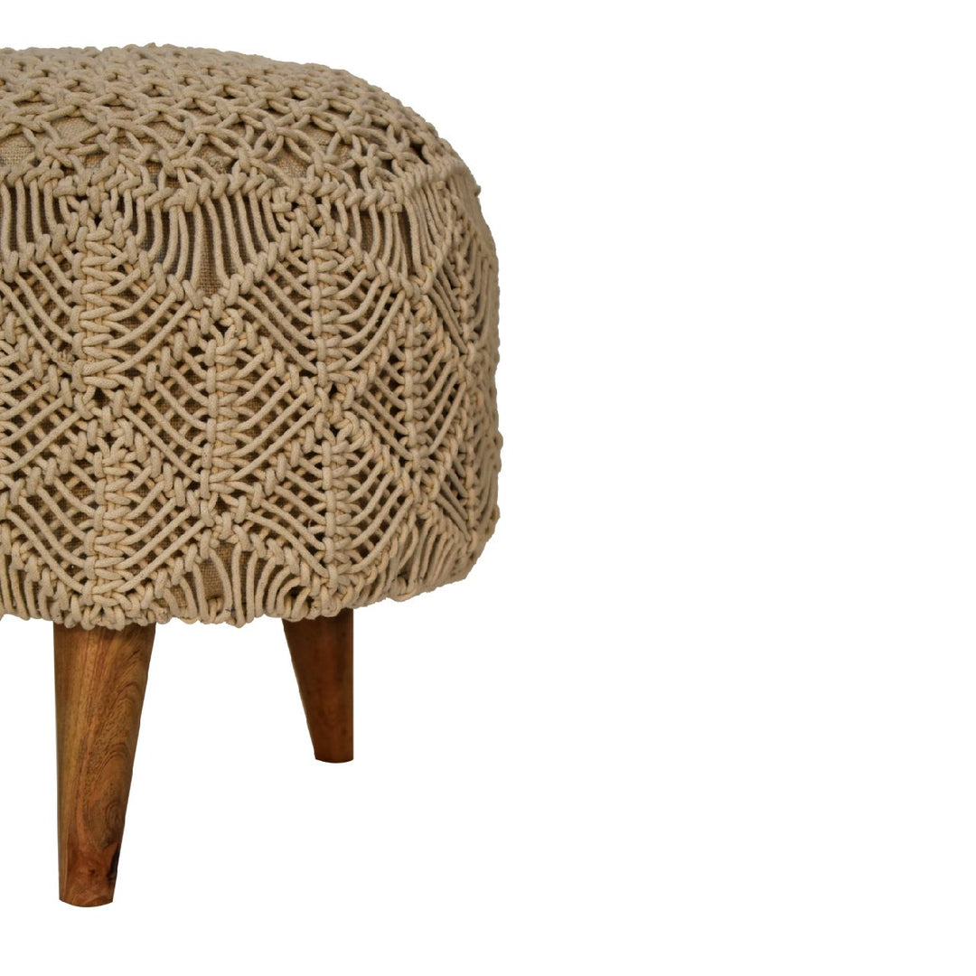 Crotchet Beige Footstool