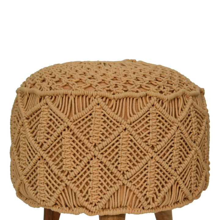 Crotchet Mustard Footstool