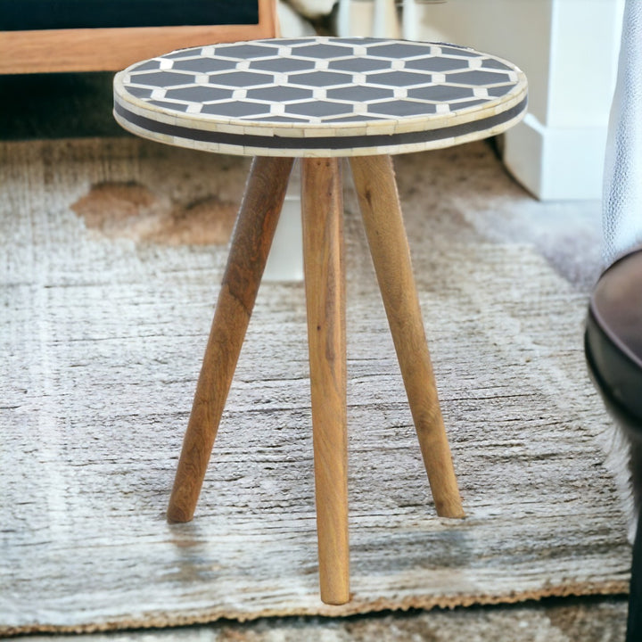 Bone Inlay Tripod Table