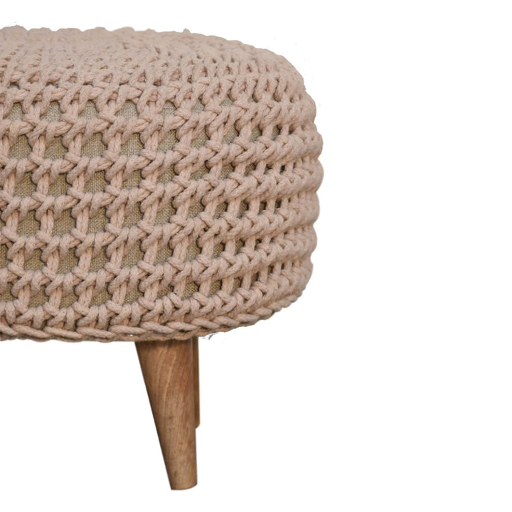 Keeva Beige Oblong Footstool