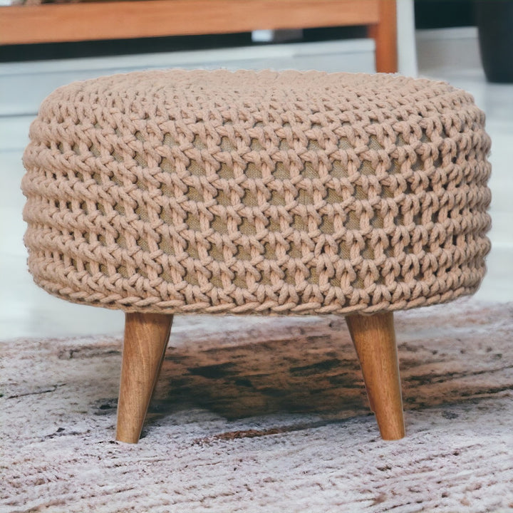 Keeva Beige Oblong Footstool