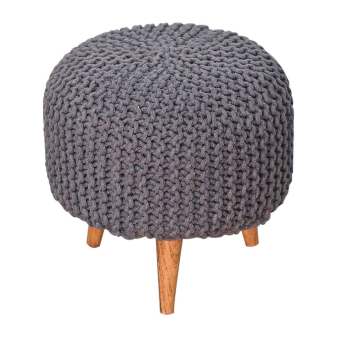 Keeva Grey Round Footstool