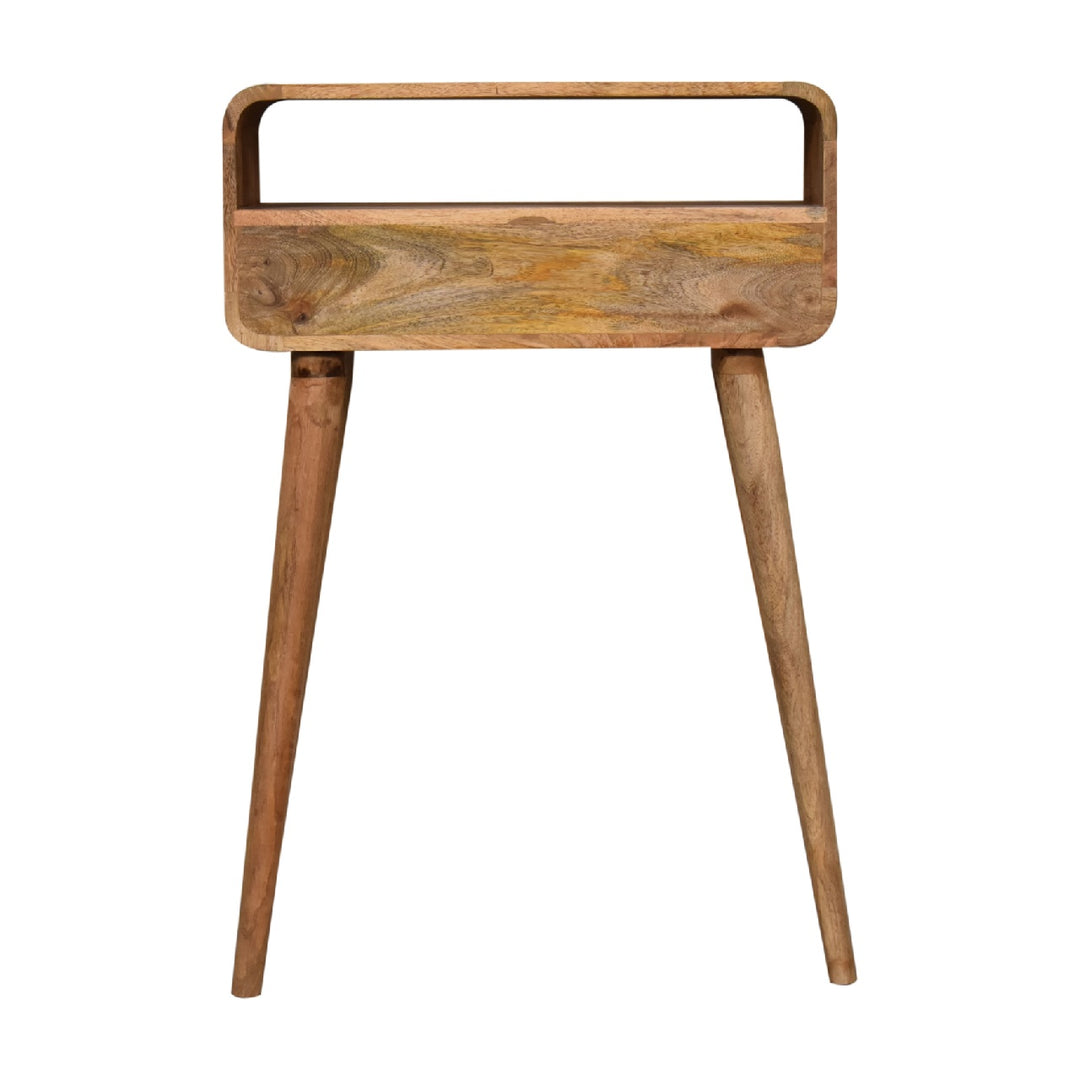 Mini Curved Oakish Console Table