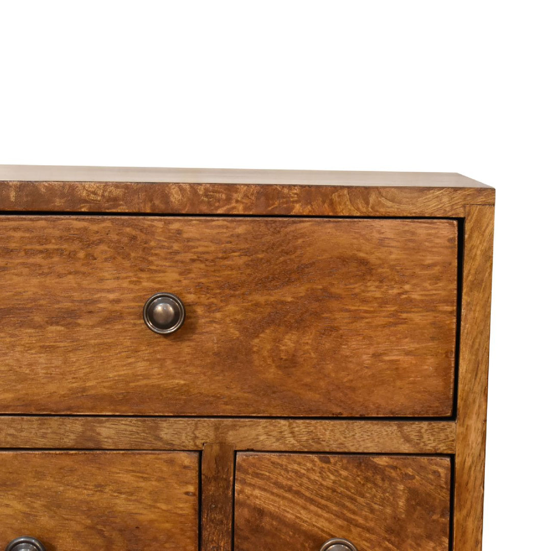 Four Drawer Multi Chestnut Bedside