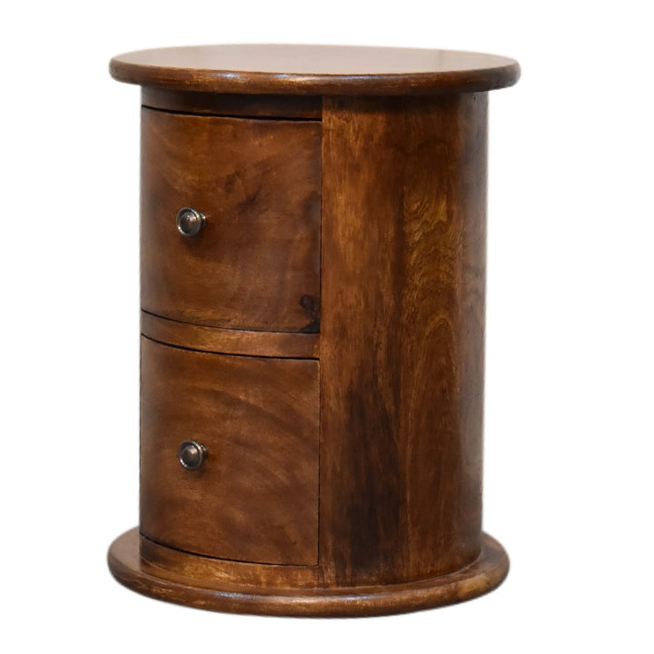 Mini Chestnut  Two Drawer Drum Chest