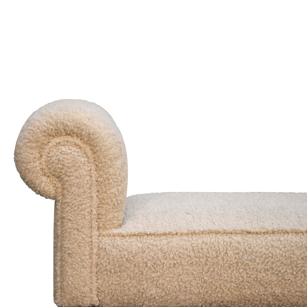 Boucle Cream Bench