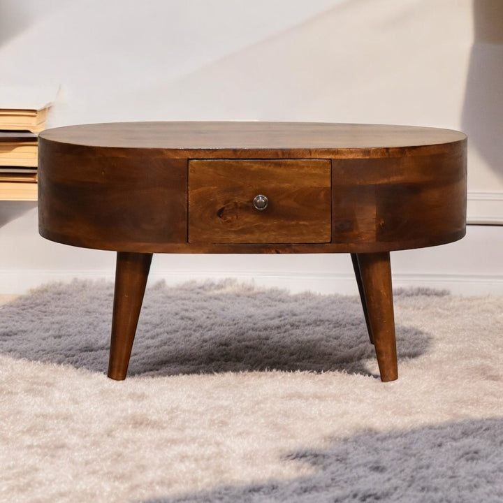 Mini Chestnut Rounded Coffee Table