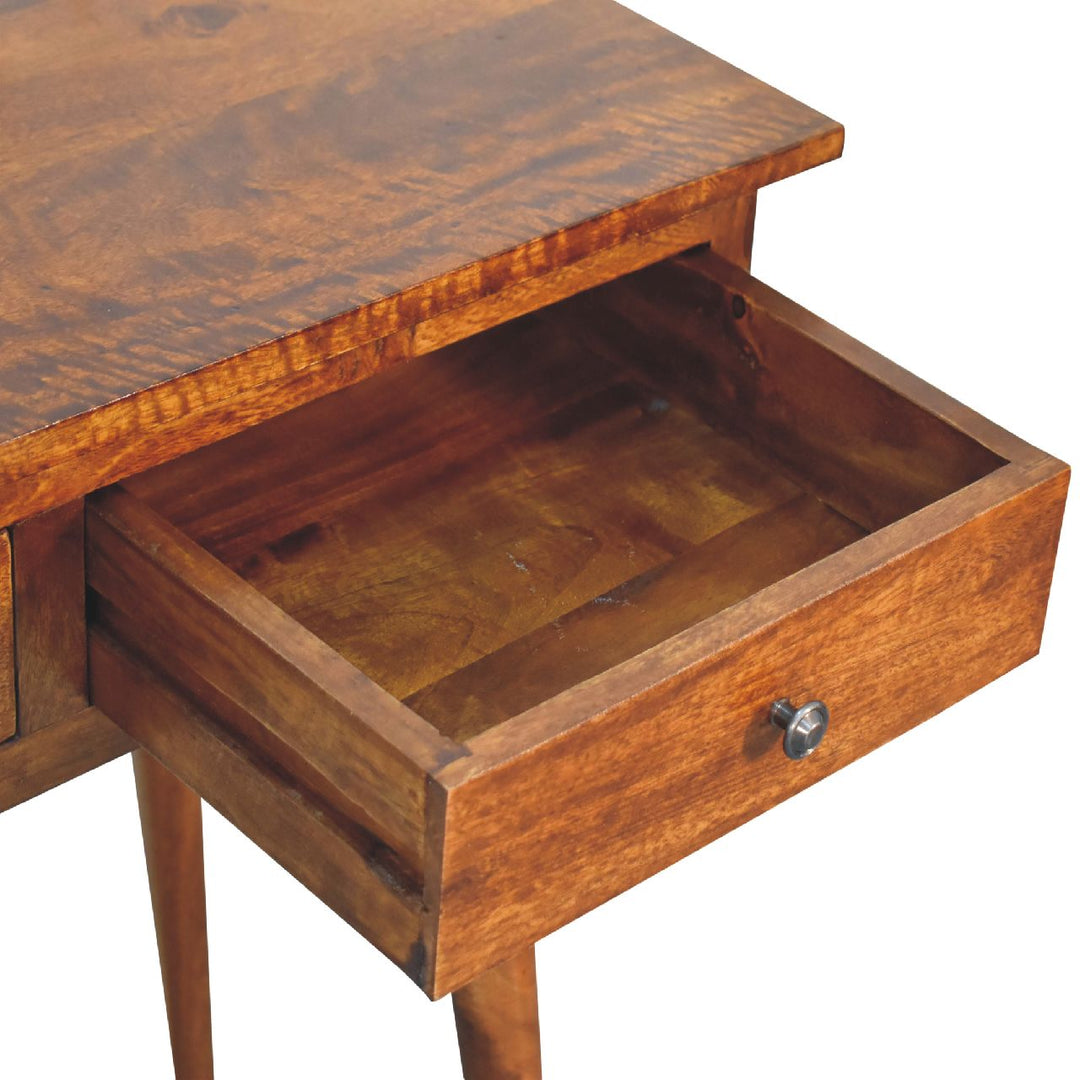 Large Three Drawer Chestnut Console