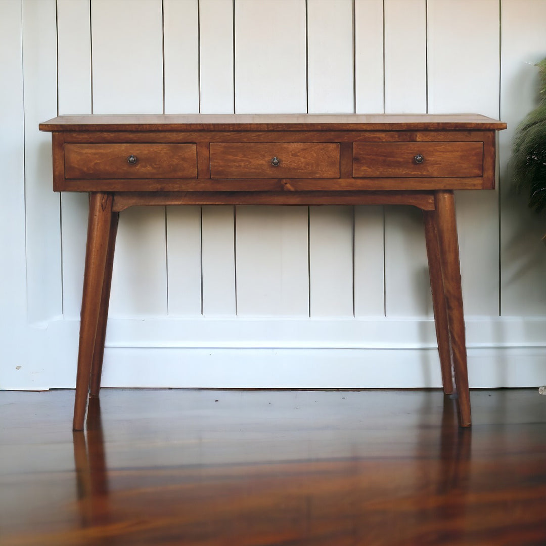 Large Three Drawer Chestnut Console