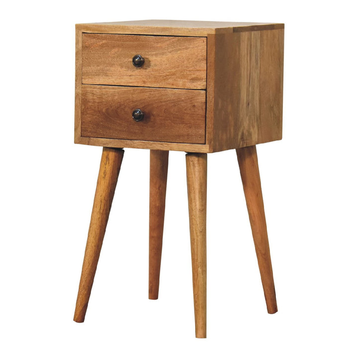 Mini  Two Drawer Oakish Bedside