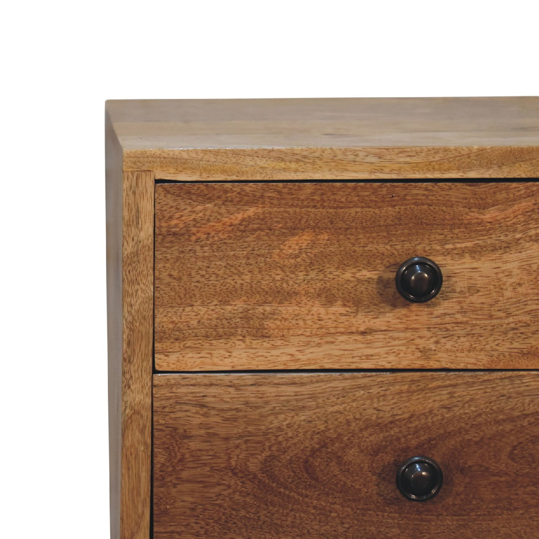 Mini  Two Drawer Oakish Bedside