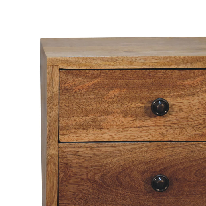 Mini  Two Drawer Oakish Bedside