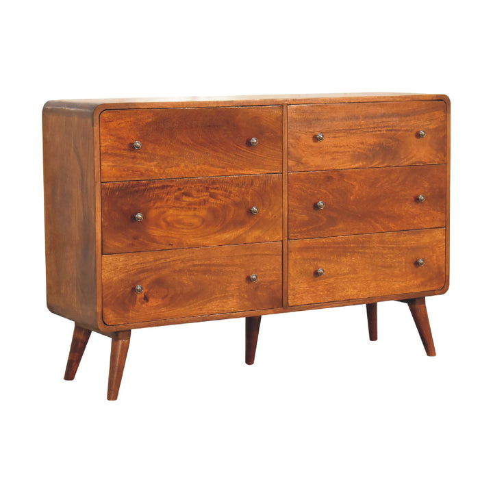 Large Curved Chestnut Chest