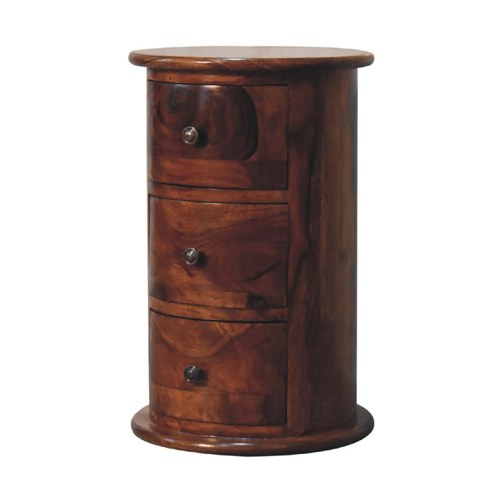 Three Drawer Chestnut Sheesham Drum