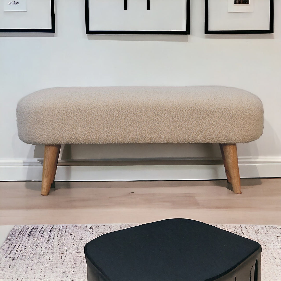 Boucle Hallway Bench