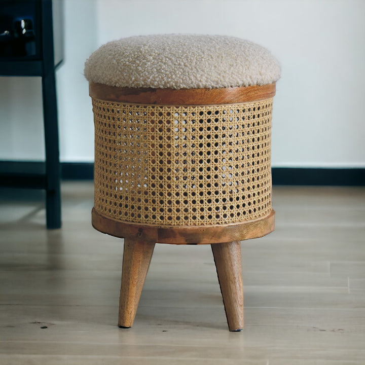 Cream Boucle Larissa Footstool