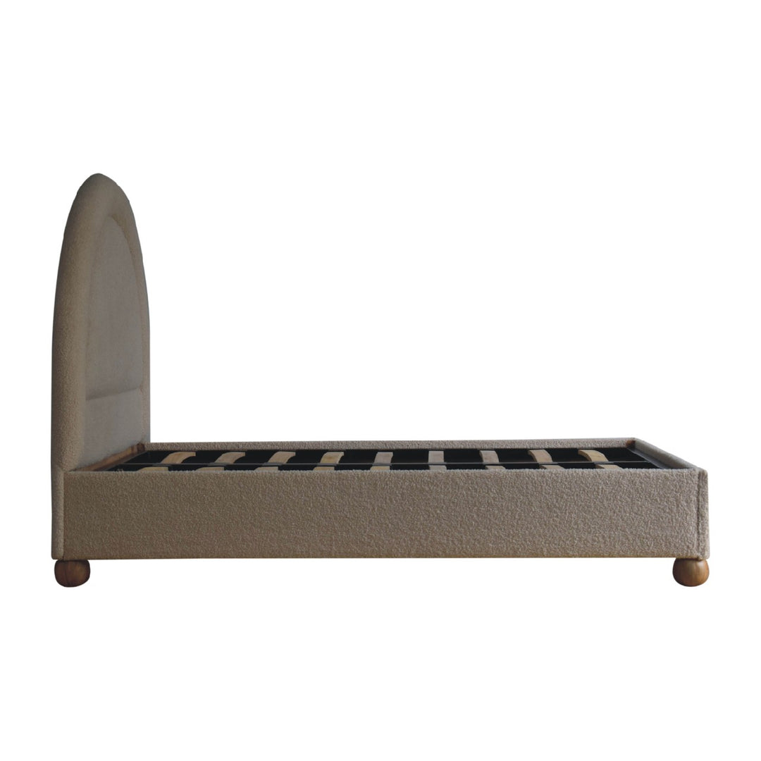 Cream Boucle Double Bed