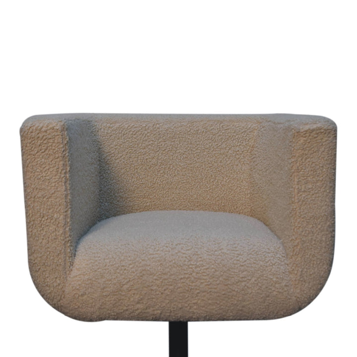 Cream Boucle Swivel Chair