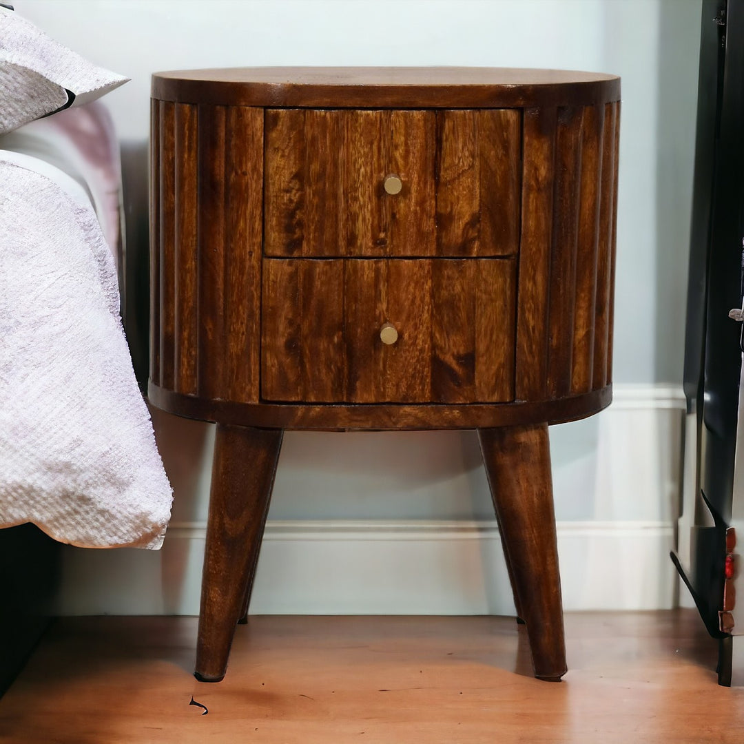 Stripe Chestnut Bedside