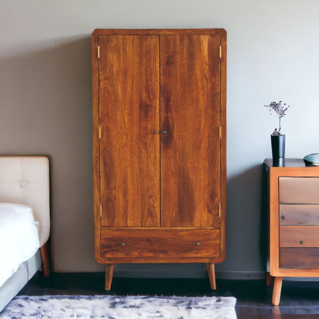 Curved Chestnut Wardrobe