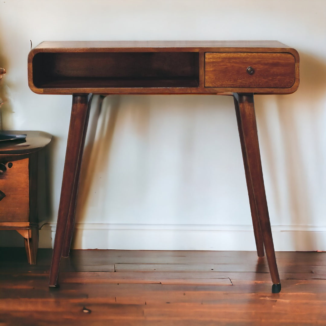 Curved Chestnut Writing Desk