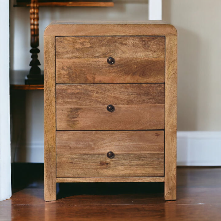 Aspen Oakish Three Drawer Bedside