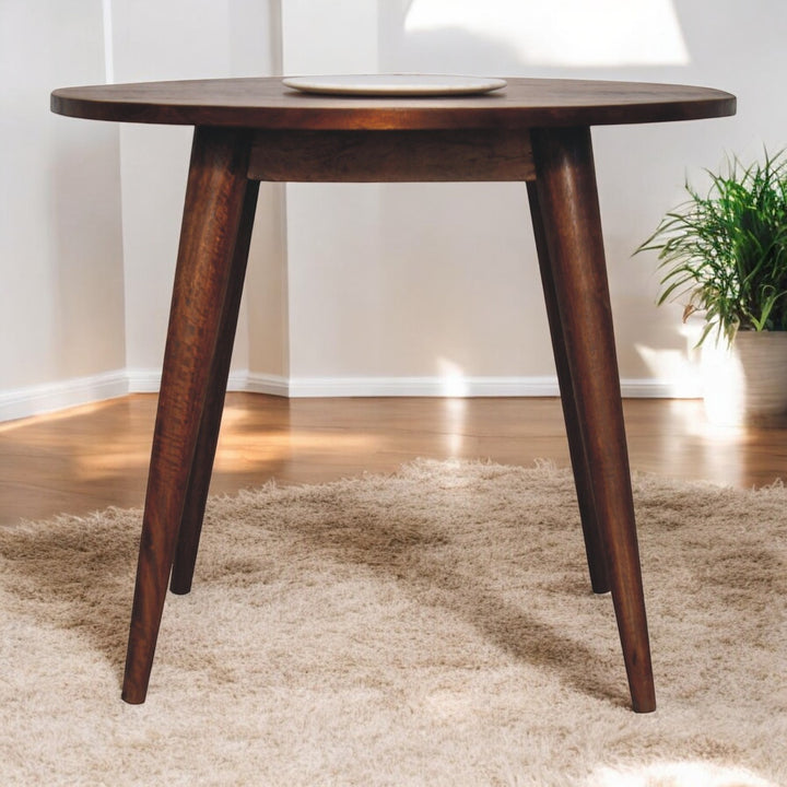 Chestnut Round Nordic End Table