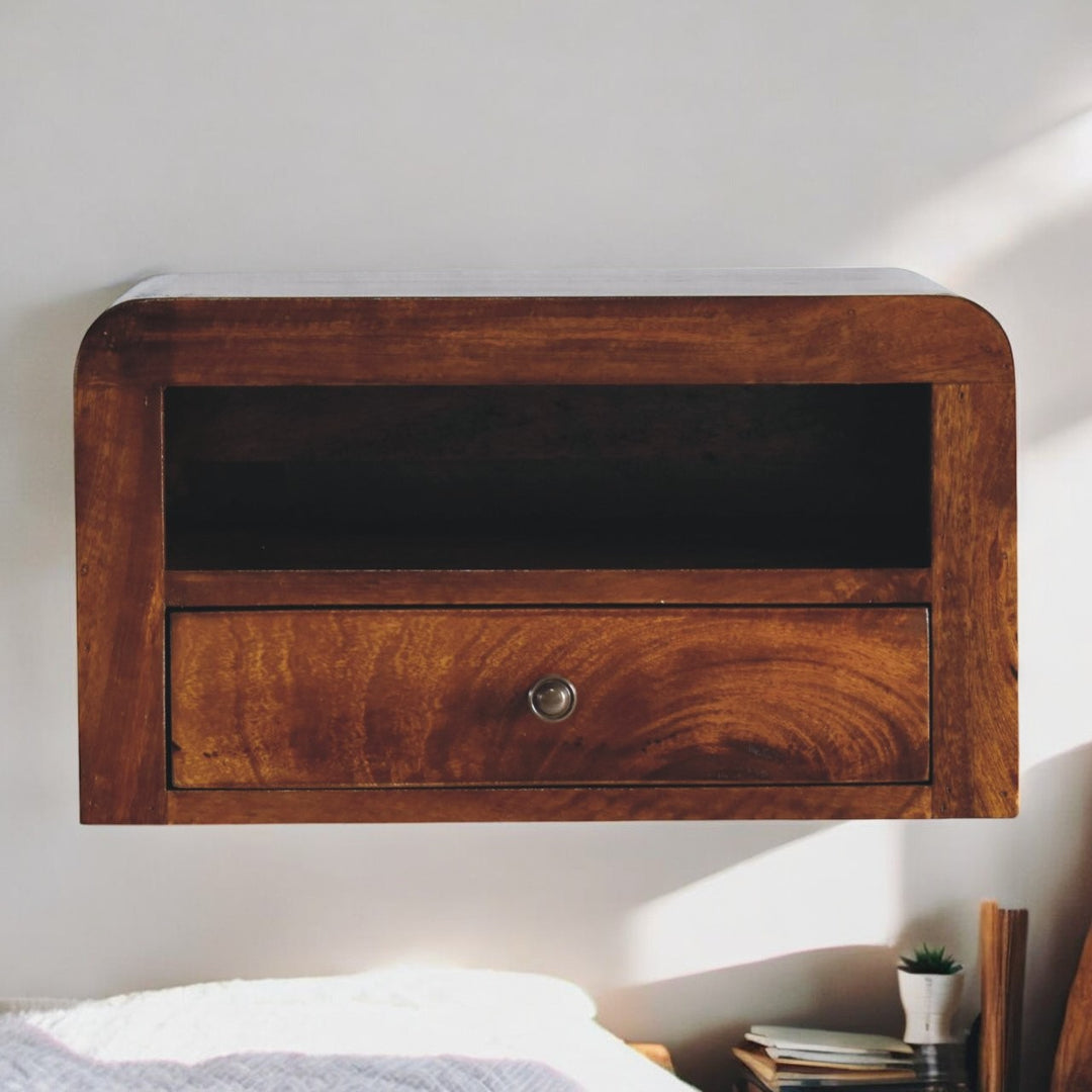 Chunky Chestnut Floating Bedside