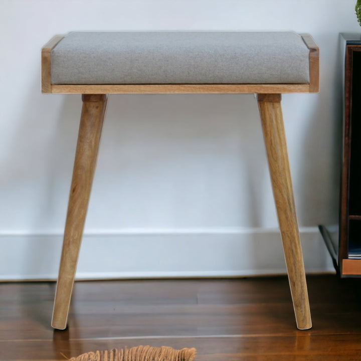 Grey Tweed Tray Style Footstool