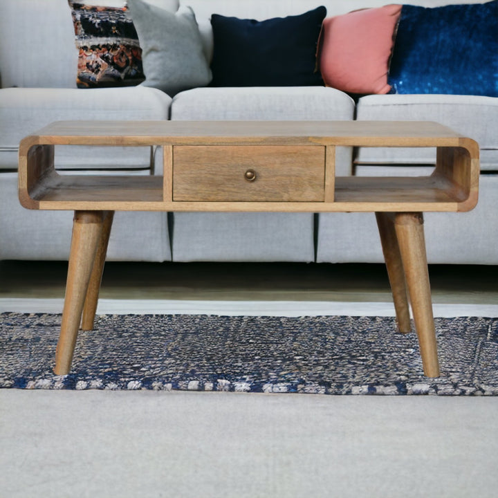 Curved Oakish Coffee Table