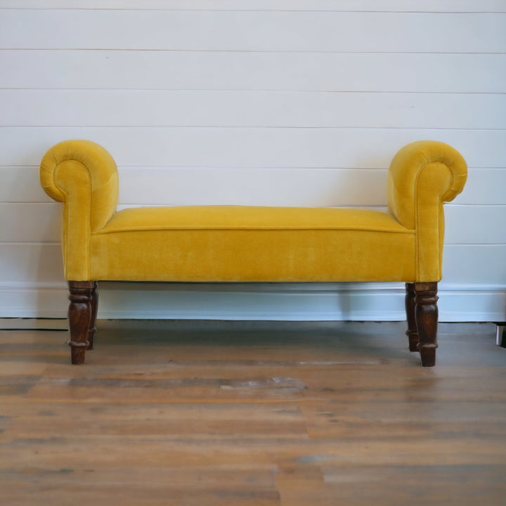 Mustard Velvet Bench