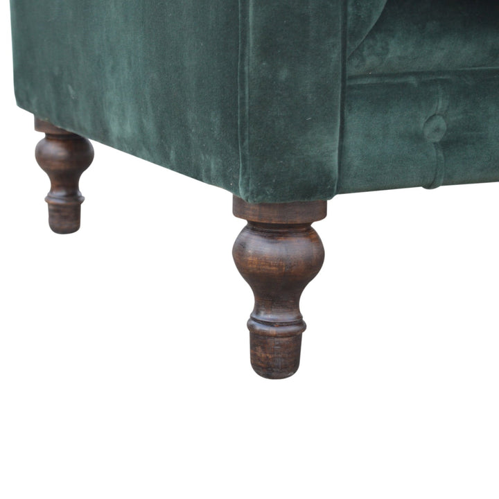 Emerald Green Velvet Chesterfield