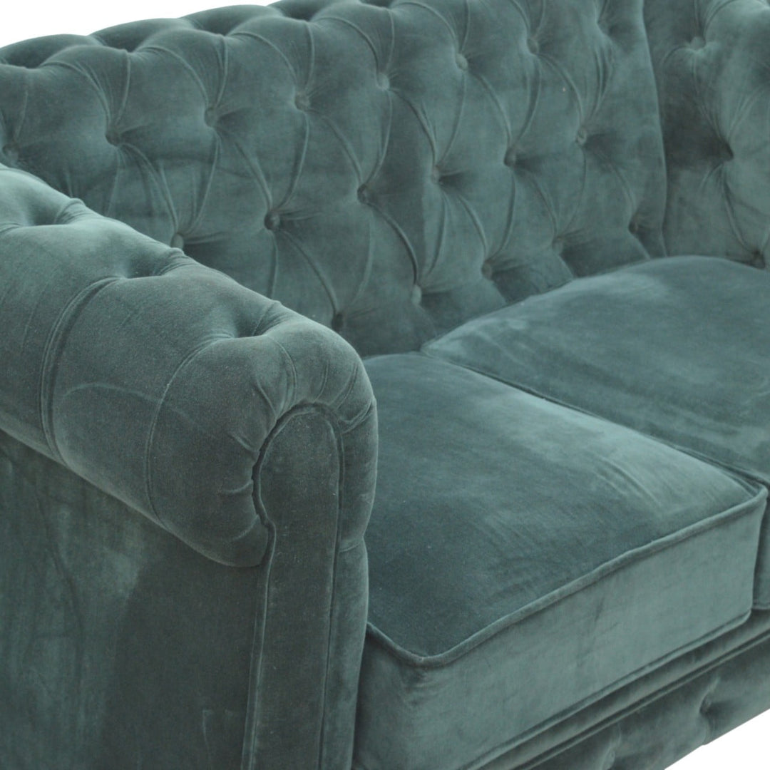 Emerald Green Velvet Chesterfield