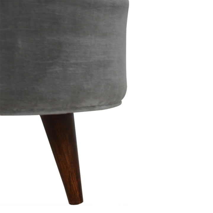 Grey Velvet Nordic Style Footstool