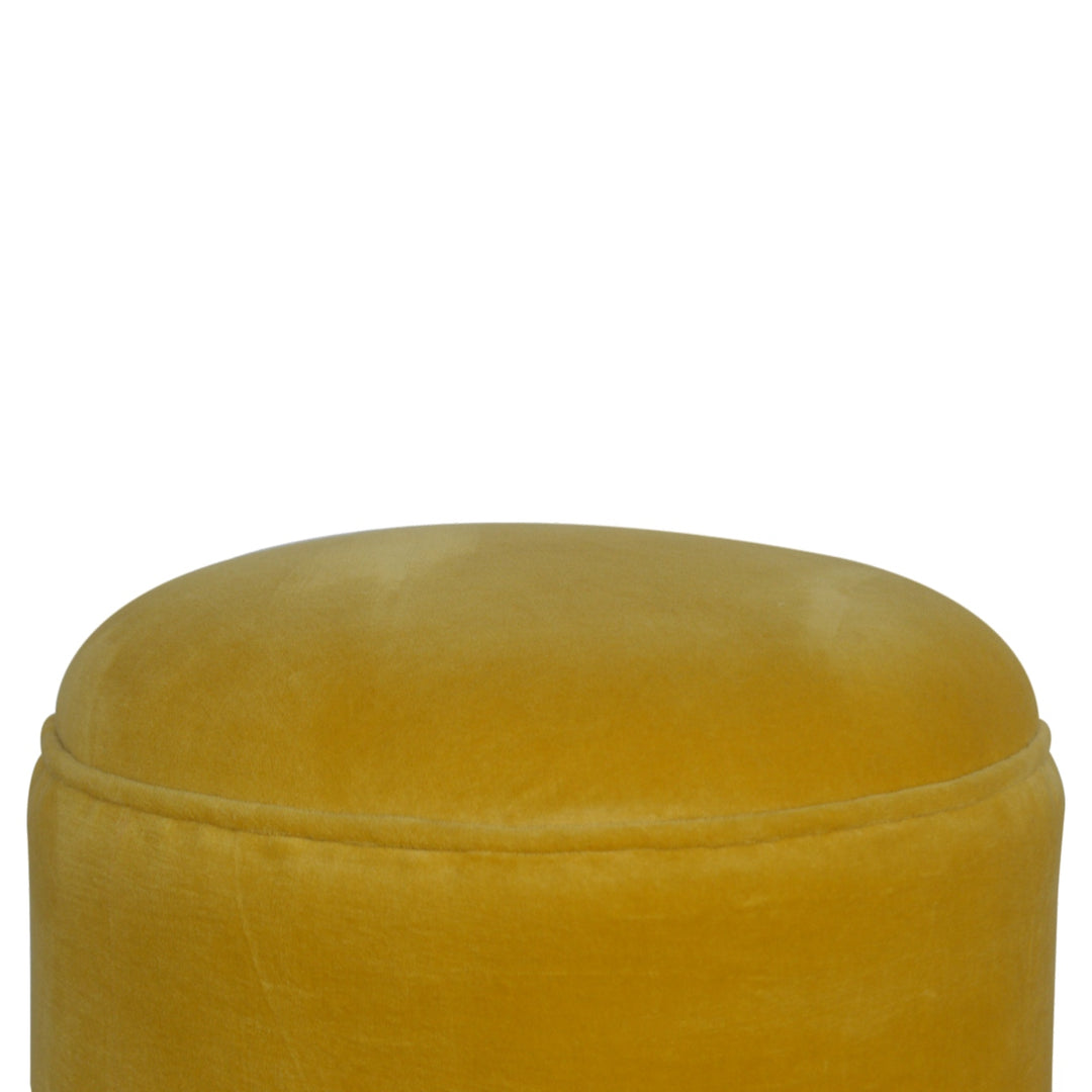 Mustard Velvet Nordic Footstool