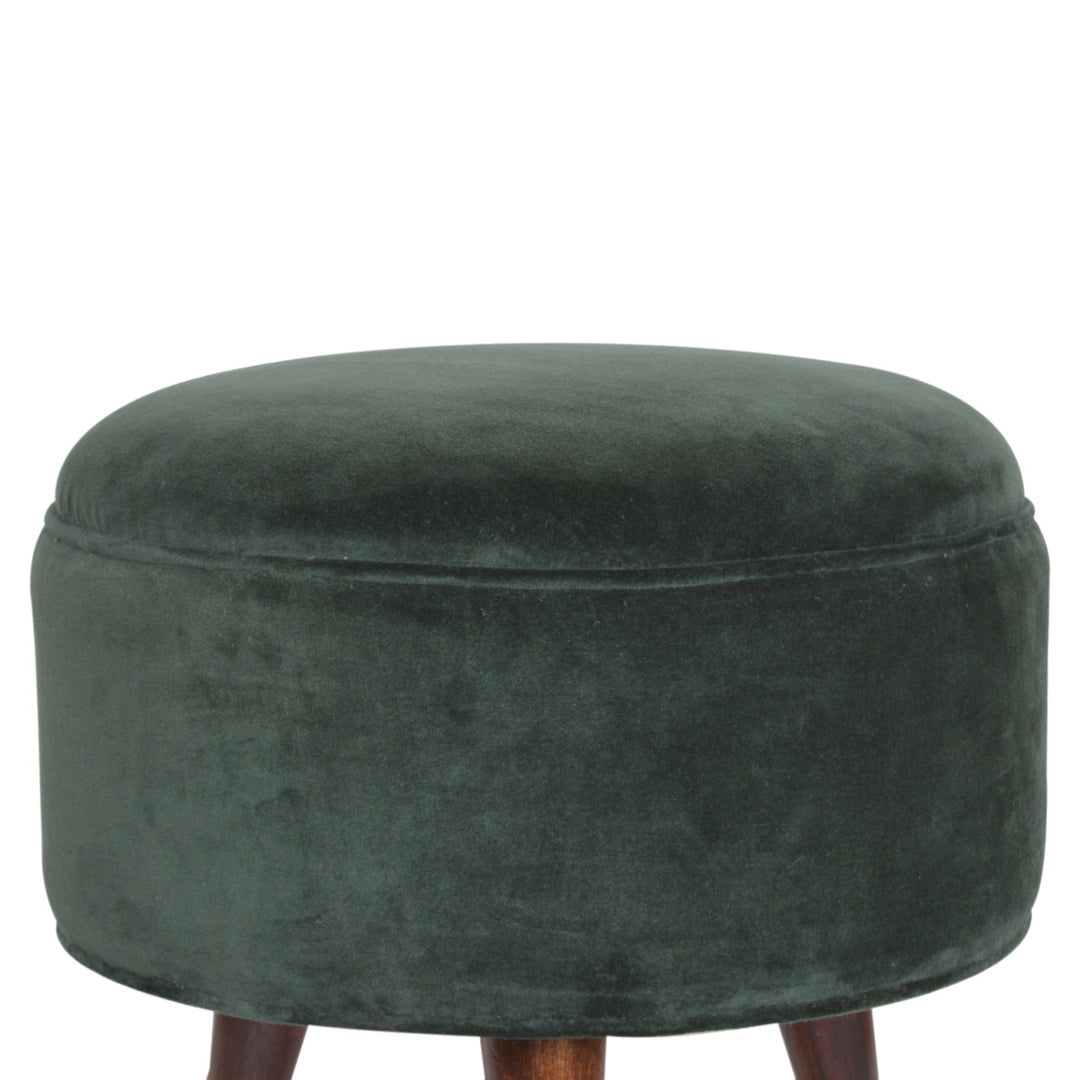 Emerald Green Velvet Nordic Stool