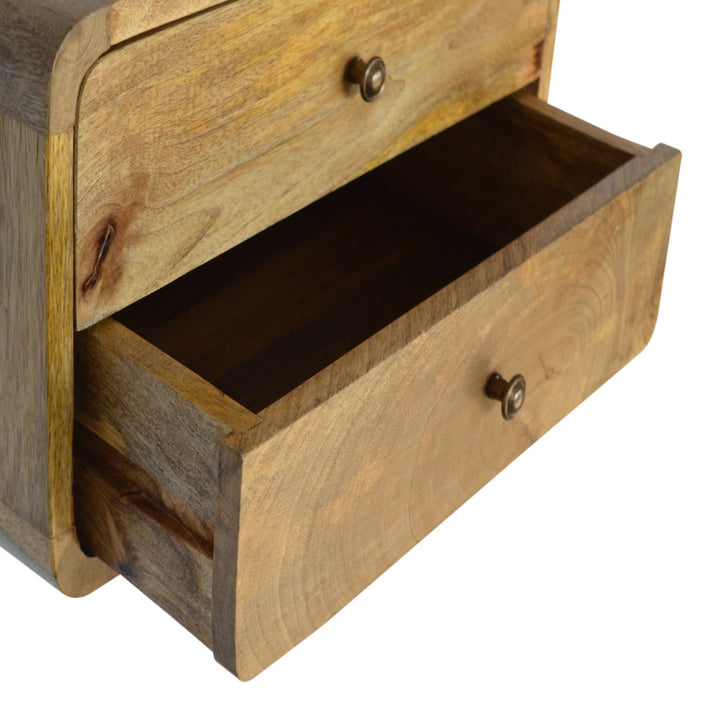 Oakish Two Drawer Floating Bedside