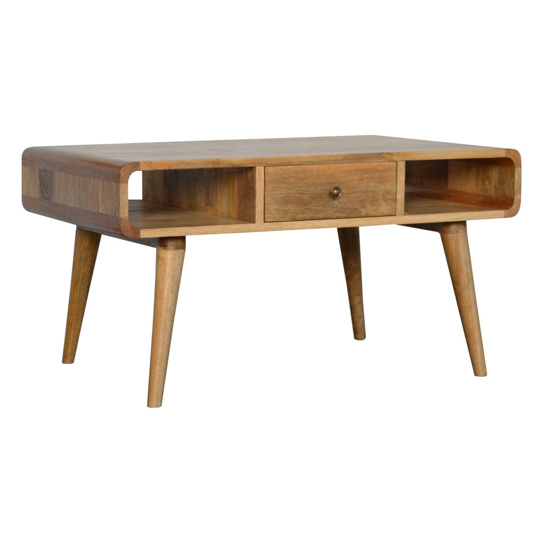 Curved Oakish Coffee Table