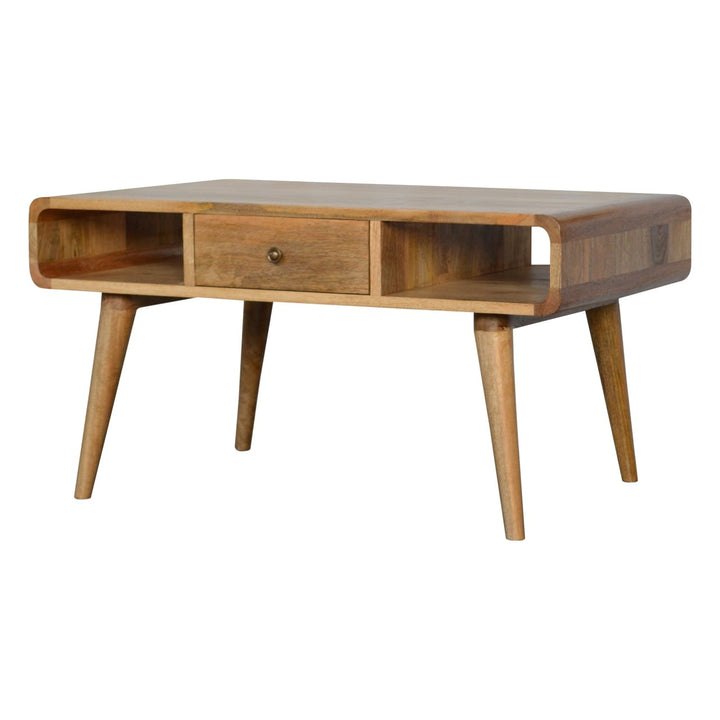 Curved Oakish Coffee Table